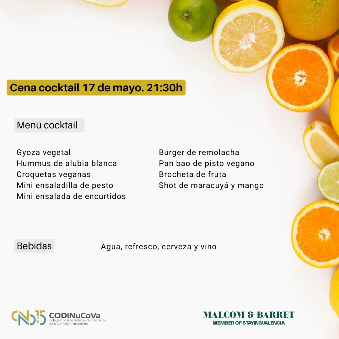 menú cena jornada