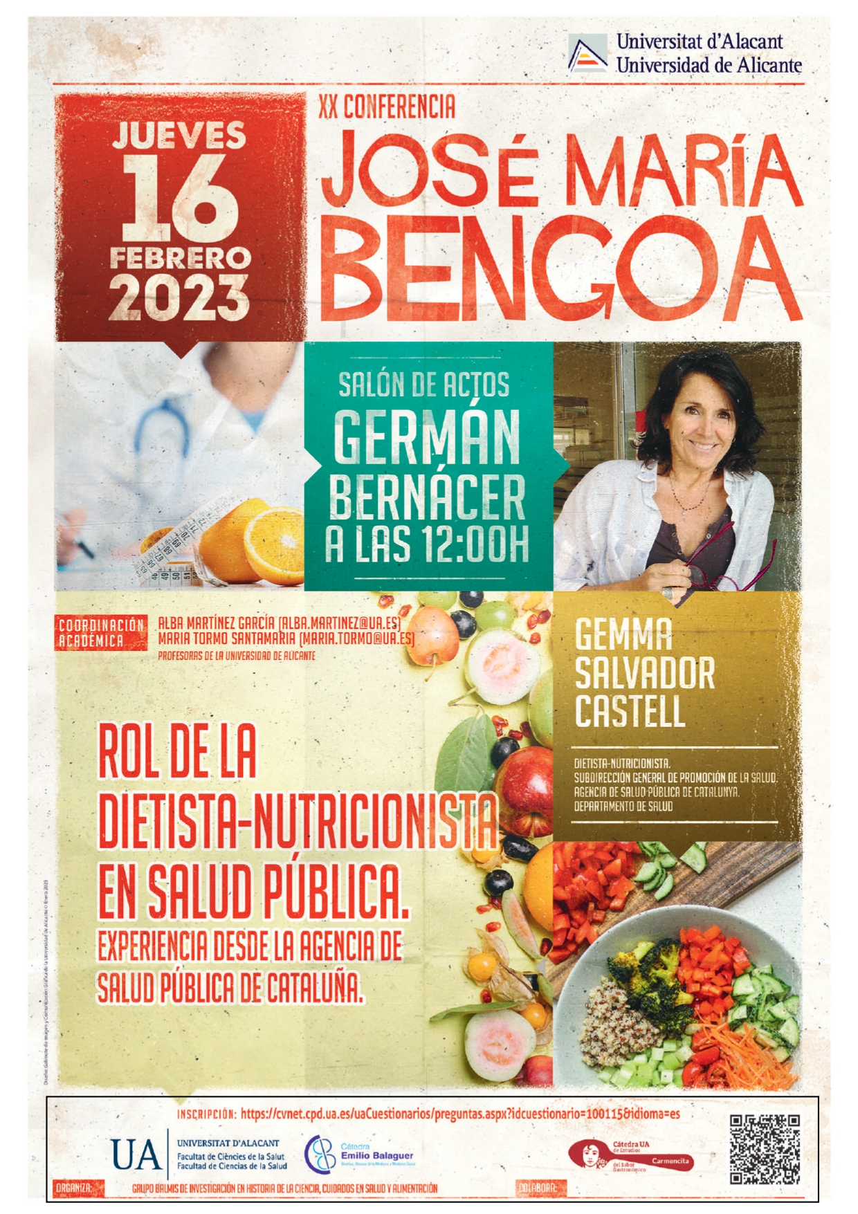 CODiNuCoVa - Colegio Oficial de Dietistas-Nutricionistas de la Comunitat  Valenciana. XX Conferencia Bengoa | CODiNuCoVa