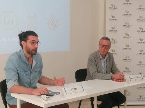Presentación del informe ESTAREM_Luis Cabañas, presidente del CODiNuCoVa y Carlos Sánchez, miembro de la Sociedad Valenciana de Endocrinología, Diabetes y Nutrición